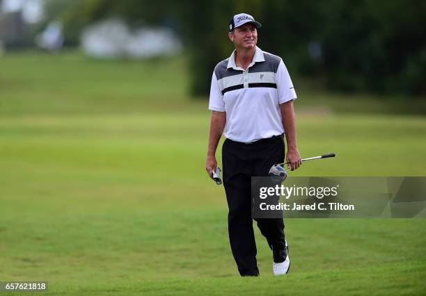 Bill Lunde walks up the 18th fairway during the second round of the Puerto Rico Open at Coco Beach on March 25, 2017 in Rio Grande, Puerto Rico. The...