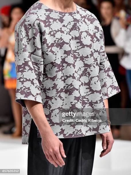 Model, detail, walks the runway during the Tair Presented by Pepsi Presentation at Fashion Forward March 2017 held at the Dubai Design District on...