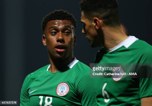 Alex Iwobi of Nigeria during the International Friendly match between Nigeria and Senegal at The Hive on March 23, 2017 in Barnet, England.