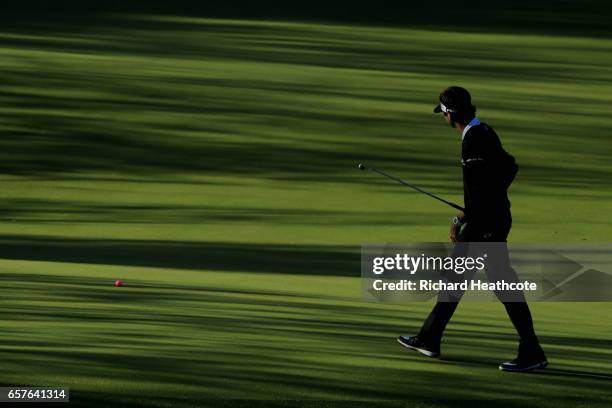 Bubba Watson walks after putting on the 2nd hole of his match during round four of the World Golf Championships-Dell Technologies Match Play at the...