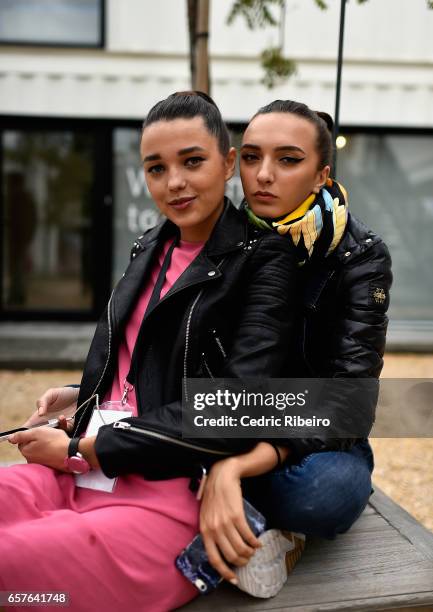 Guests attend Fashion Forward March 2017 held at the Dubai Design District on March 25, 2017 in Dubai, United Arab Emirates.