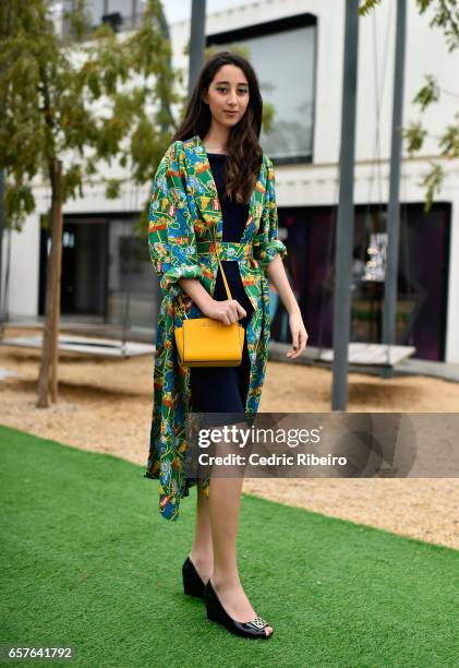 Guest attends Fashion Forward March 2017 held at the Dubai Design District on March 25, 2017 in Dubai, United Arab Emirates.