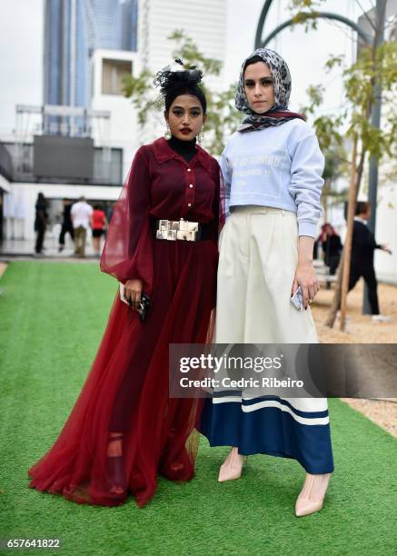 Guests attend Fashion Forward March 2017 held at the Dubai Design District on March 25, 2017 in Dubai, United Arab Emirates.
