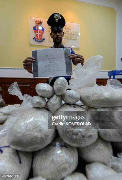 The Naples Police operation, seizure,9 kilograms heroin, 2 kilograms pure cocaine, 28 kilograms hashish, 2 kilograms marijuana, 4 kilograms ecstasy...