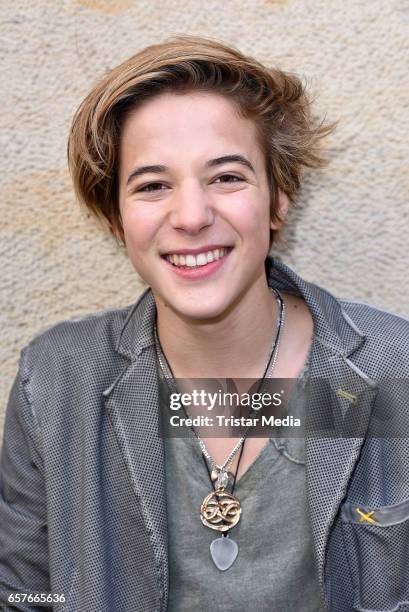 The Voice Kids' finalist Matteo Markus Bok poses during a photoshoot on March 25, 2017 in Berlin, Germany.