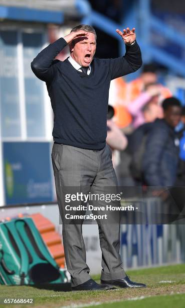 Bury's Manager Lee Clark during the Sky Bet League One match between Bury and Fleetwood Town at Gigg Lane on March 25, 2017 in Bury, England.