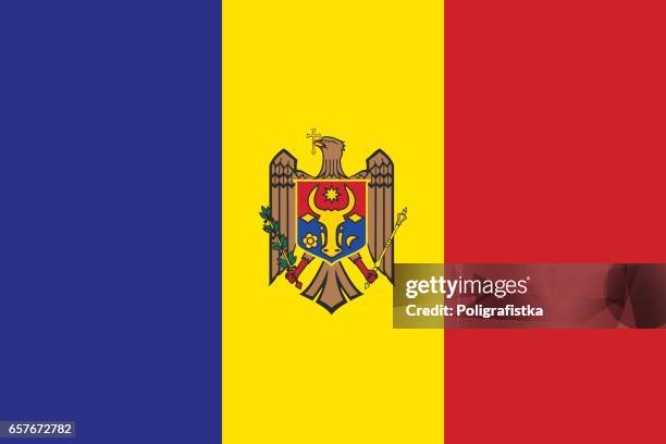 stockillustraties, clipart, cartoons en iconen met vlag van moldavië - moldova