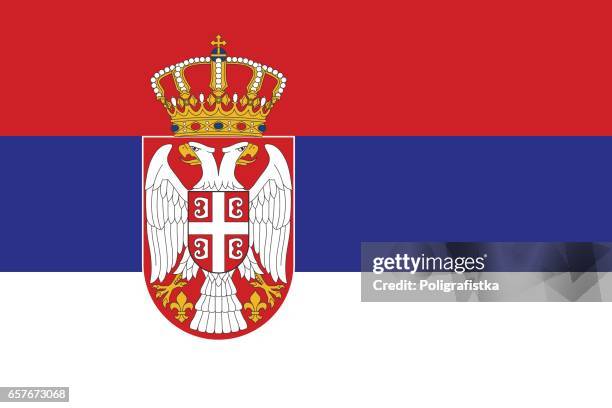 flagge von serbien - balkans stock-grafiken, -clipart, -cartoons und -symbole