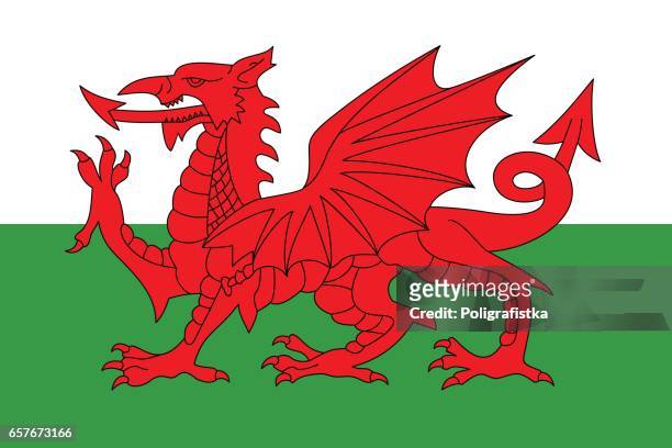 flag of wales - wales flag stock illustrations