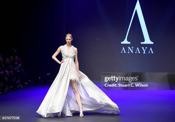 Anaya Rabia Model A model walks the runway during the Anaya show at Fashion Forward ...
