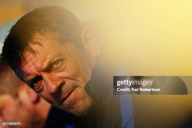 Phil Brown the Southend United manager looks on during the Sky Bet League One match between A.F.C. Wimbledon v Southend United at the Cherry Red...