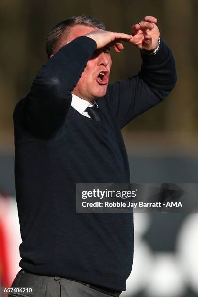 Lee Clark head coach / manager of Bury during the Sky Bet League One match between Bury and Fleetwood Town at Gigg Lane on March 25, 2017 in Bury,...