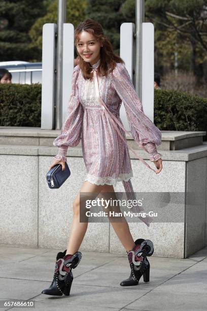 Sooyoung of South Korean girl group Girls' Generation attends the photo call for 'Marc Jacobs' at Galleria Department Store on March 24, 2017 in...