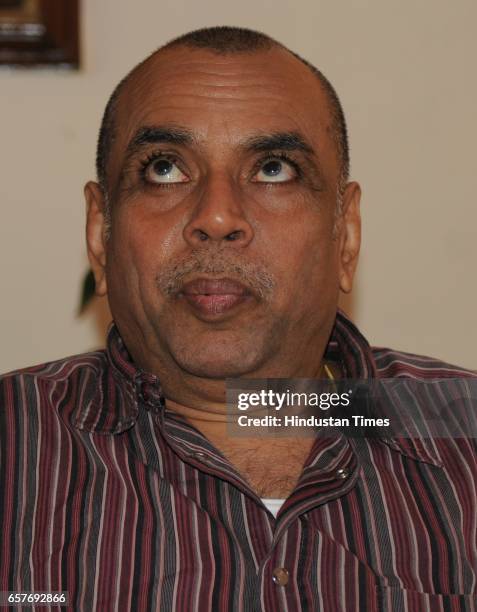 Bollywood actor and BJP MP Paresh Rawal interacting with media at UT Guest House on March 25, 2017 in Chandigarh, India.