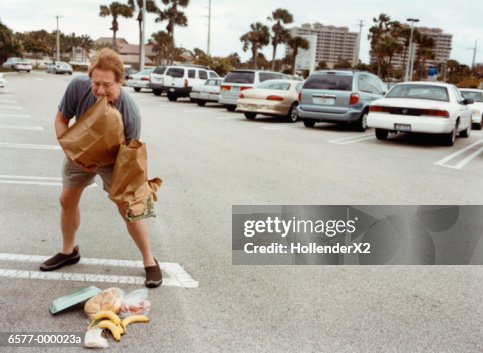 Shopper Dropping Groceries Shopper Dropping Groceries