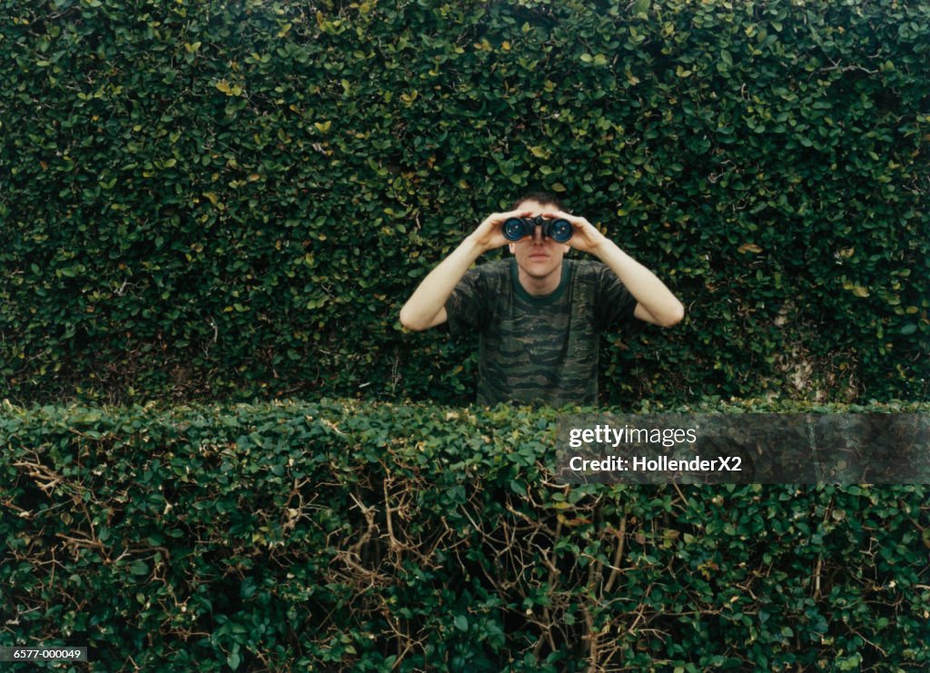 Man Using Binoculars