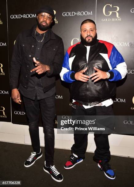 Kash and DJ Khaled attend DJ Kash Welcome To Hot 107.9 Party at Gold Room on March 25, 2017 in Atlanta, Georgia.