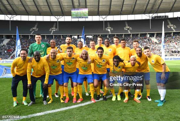 Team brazil&friends during the farewell match of Marcelinho on march 25, 2017 in Berlin, Germany. Berlin, Germany, march 25, 2017: