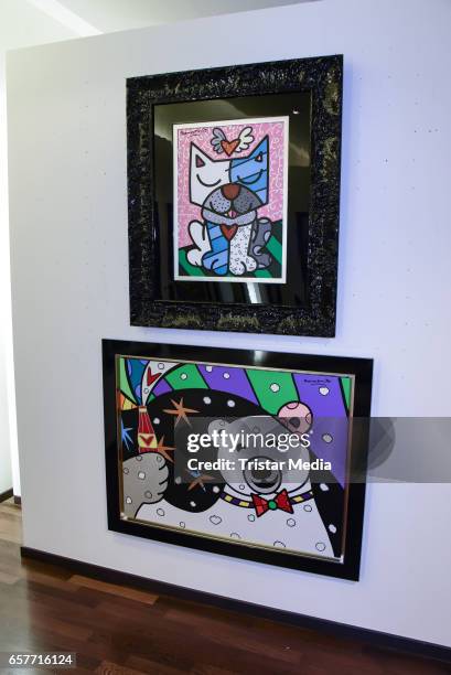 The Neo-Pop-Art of artist Romero Britto presented by Galery Mensing on March 25, 2017 in Berlin, Germany.