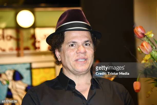 Artist Romero Britto during his Neo-Pop-Art exhibition presented by Galery Mensing on March 25, 2017 in Berlin, Germany.