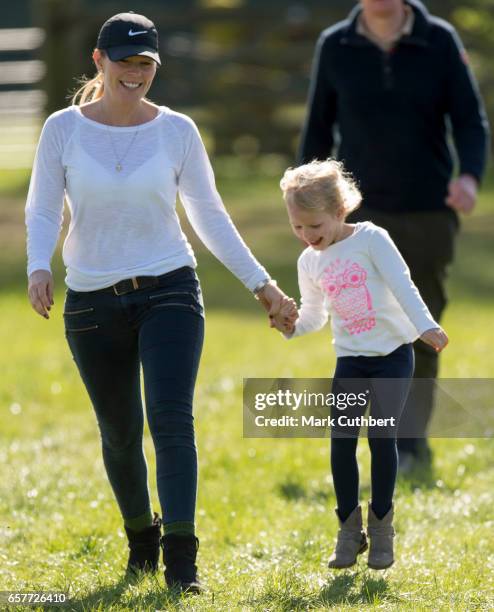 Autumn Phillips and Isla Phillips attend The Gatcombe Horse Trials at Gatcombe Park on March 25, 2017 in Stroud, England.