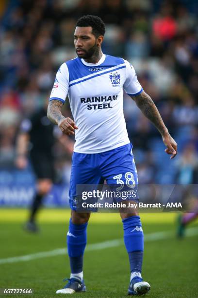 Jermaine Pennant of Bury during the Sky Bet League One match between Bury and Fleetwood Town at Gigg Lane on March 25, 2017 in Bury, England.