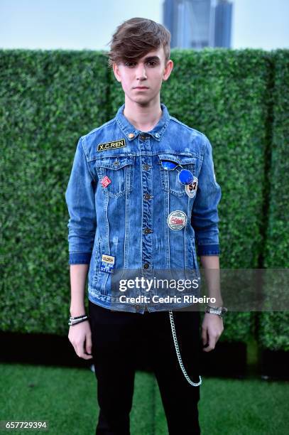 Guest attends Fashion Forward March 2017 held at the Dubai Design District on March 25, 2017 in Dubai, United Arab Emirates.