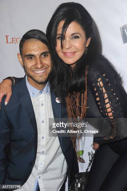 Singer Emmanuel Kelly and actress Maria Conchita Alonso arrive for the Whispers From Children's Hearts Foundation's 3rd Legacy Charity Gala held at...