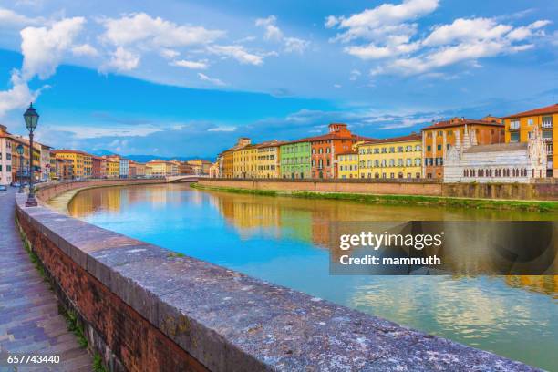 pisa in tuscany, italy - river arno stock pictures, royalty-free photos & images