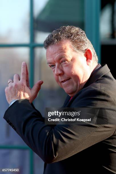 Actor Torsten Toto Heim poses during the Steiger Award on at Coal Mine Hansemann "Alte Kaue" March 25, 2017 in Dortmund, Germany.