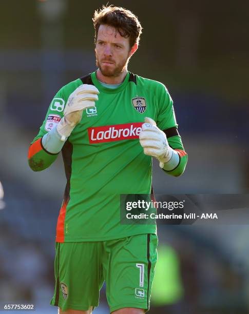 Adam Collin of Notts County during the Sky Bet League Two match between Wycombe Wanderers and Notts County at Adams Park on March 25, 2017 in High...