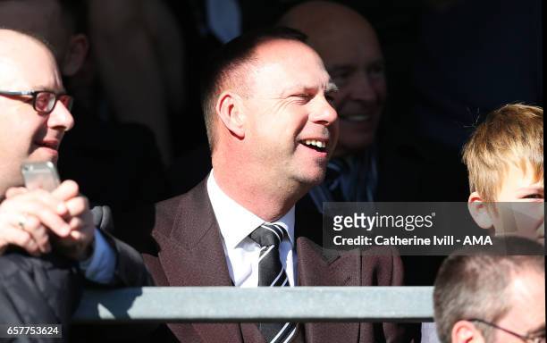 Alan Hardy, owner of Notts County during the Sky Bet League Two match between Wycombe Wanderers and Notts County at Adams Park on March 25, 2017 in...