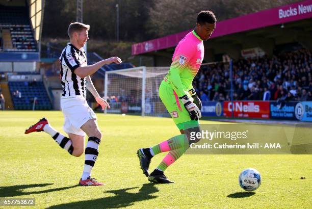 Jamal Blackman of Wycombe Wanderers during the Sky Bet League Two match between Wycombe Wanderers and Notts County at Adams Park on March 25, 2017 in...