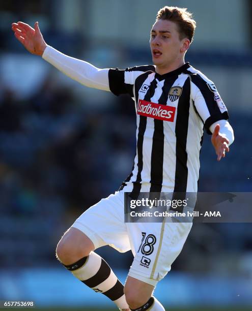 Elliott Hewitt of Notts County during the Sky Bet League Two match between Wycombe Wanderers and Notts County at Adams Park on March 25, 2017 in High...