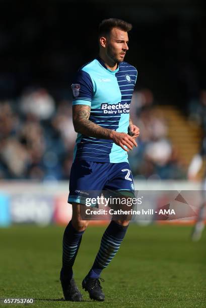 Max Muller of Wycombe Wanderers during the Sky Bet League Two match between Wycombe Wanderers and Notts County at Adams Park on March 25, 2017 in...