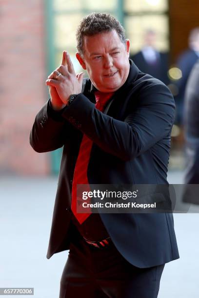 Actor Torsten Toto Heim poses during the Steiger Award at Coal Mine Hansemann "Alte Kaue" on March 25, 2017 in Dortmund, Germany.