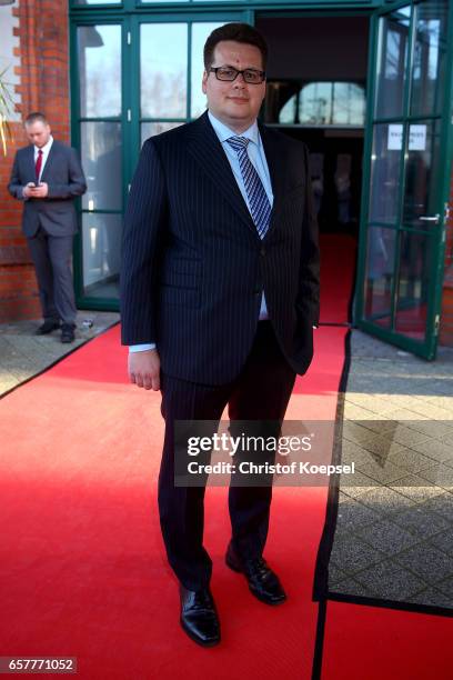 Sascha Hellen, initiator of Steiger Award poses during the Steiger Award at Coal Mine Hansemann "Alte Kaue" on March 25, 2017 in Dortmund, Germany.