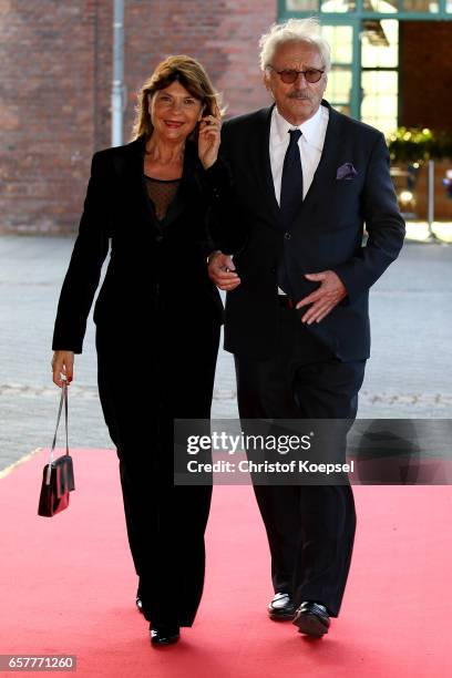 Actor Guenther Maria Halmer and wife Claudia Halmer poses during the Steiger Award at Coal Mine Hansemann "Alte Kaue" on March 25, 2017 in Dortmund,...