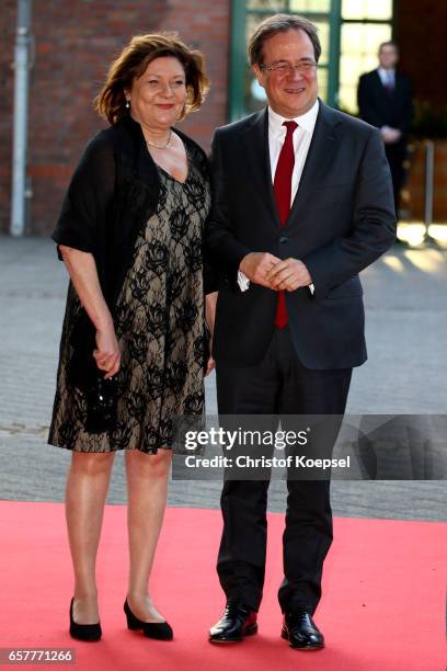 Armin Laschet and wife Susanne pose during the Steiger Award at Coal Mine Hansemann "Alte Kaue" on March 25, 2017 in Dortmund, Germany.