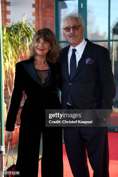 Actor Guenther Maria Halmer and wife Claudia Halmer poses during the Steiger Award at Coal Mine Hansemann "Alte Kaue" on March 25, 2017 in Dortmund,...