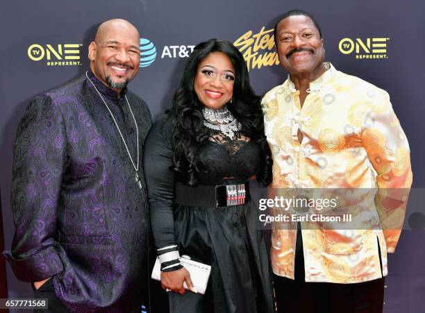 Nominee Sounds of Blackness arrives at the 32nd annual Stellar Gospel Music Awards at the Orleans Arena on March 25, 2017 in Las Vegas, Nevada.