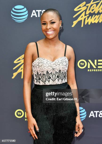 Nominee Latice Crawford arrives at the 32nd annual Stellar Gospel Music Awards at the Orleans Arena on March 25, 2017 in Las Vegas, Nevada.