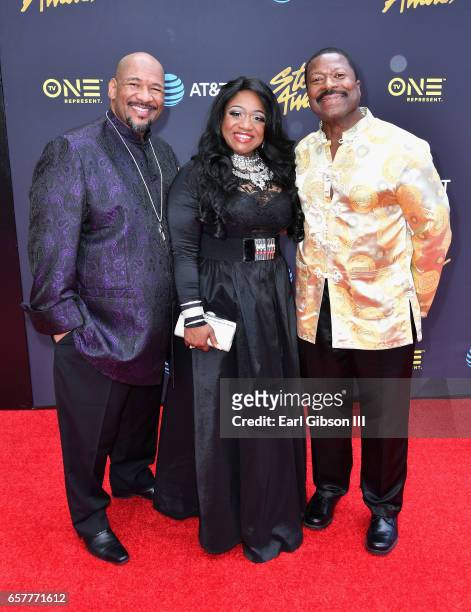 Nominee Sounds of Blackness arrives at the 32nd annual Stellar Gospel Music Awards at the Orleans Arena on March 25, 2017 in Las Vegas, Nevada.