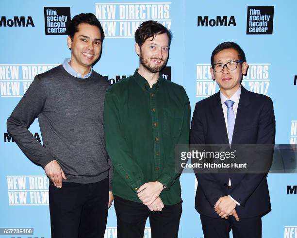 Chief Curator of MoMa Rajendra Roy, Director Dustin Guy Defa and FSLC Director of Programming Dennis Lim attend the closing night of 2017 New...