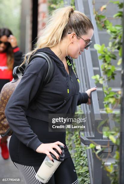 Khloe Kardashian is seen at Cycle House on March 25, 2017 in Los Angeles, California.