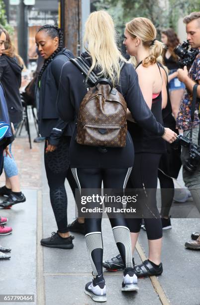 Khloe Kardashian is seen at Cycle House on March 25, 2017 in Los Angeles, California.