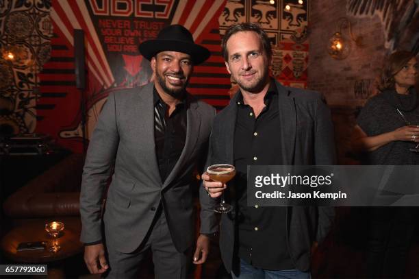 Actors Laz Alonso and Josh Lucas attend the Remy Martin & Culture Creators birthday celebration for Laz Alonso at Vandal on March 25, 2017 in New...