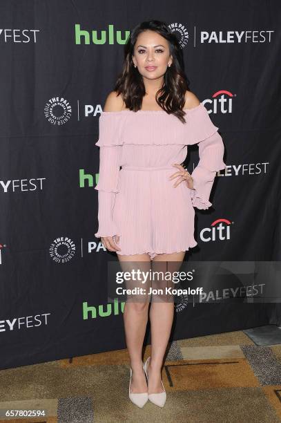 Actress Janel Parrish arrives at The Paley Center For Media's 34th Annual PaleyFest Los Angeles - "Pretty Little Liars" at Dolby Theatre on March 25,...