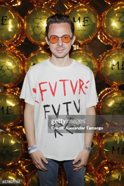 Martin Solveig poses at the ME Miami Launch Party With Urban Junkies, Pacha Ibiza And Cafe Mambo Ibiza - Day 2 at ME Miami Hotel on March 25, 2017 in...