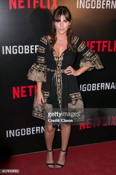 Maria Fernanda Yepes poses during the red carpet of the new Netflix series 'La Ingobernable' at Auditorio Blackberry on March 22, 2017 in Mexico...